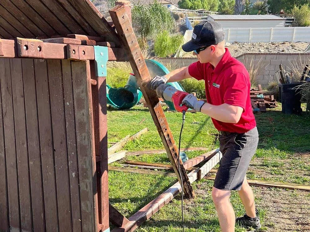 Preparation for construction debris removal